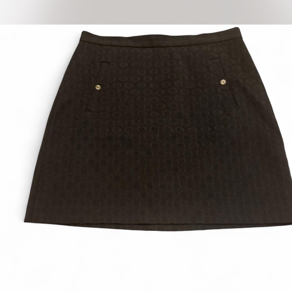 Banana Republic Black and Gold A-Line Mini Skirt